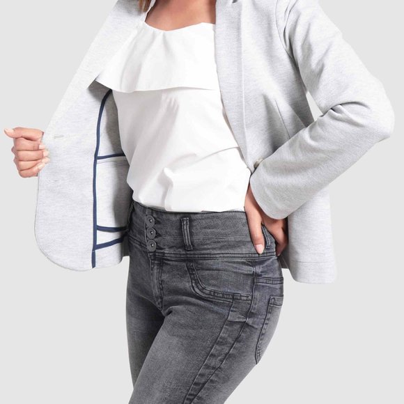 OLGYN Women’s Single Breasted Gray Blazer - Picture 3 of 4